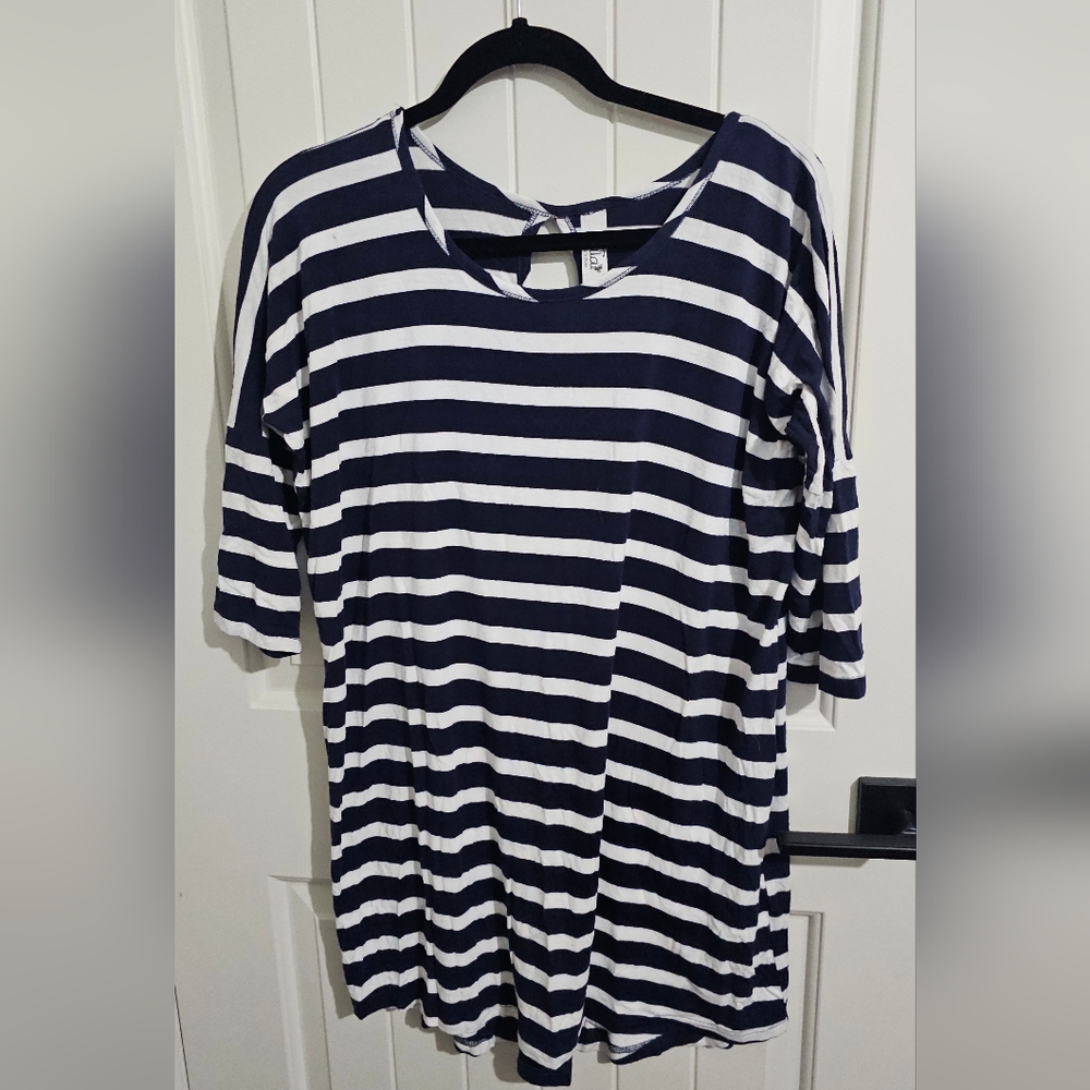 Striped Navy and White Top Tunic